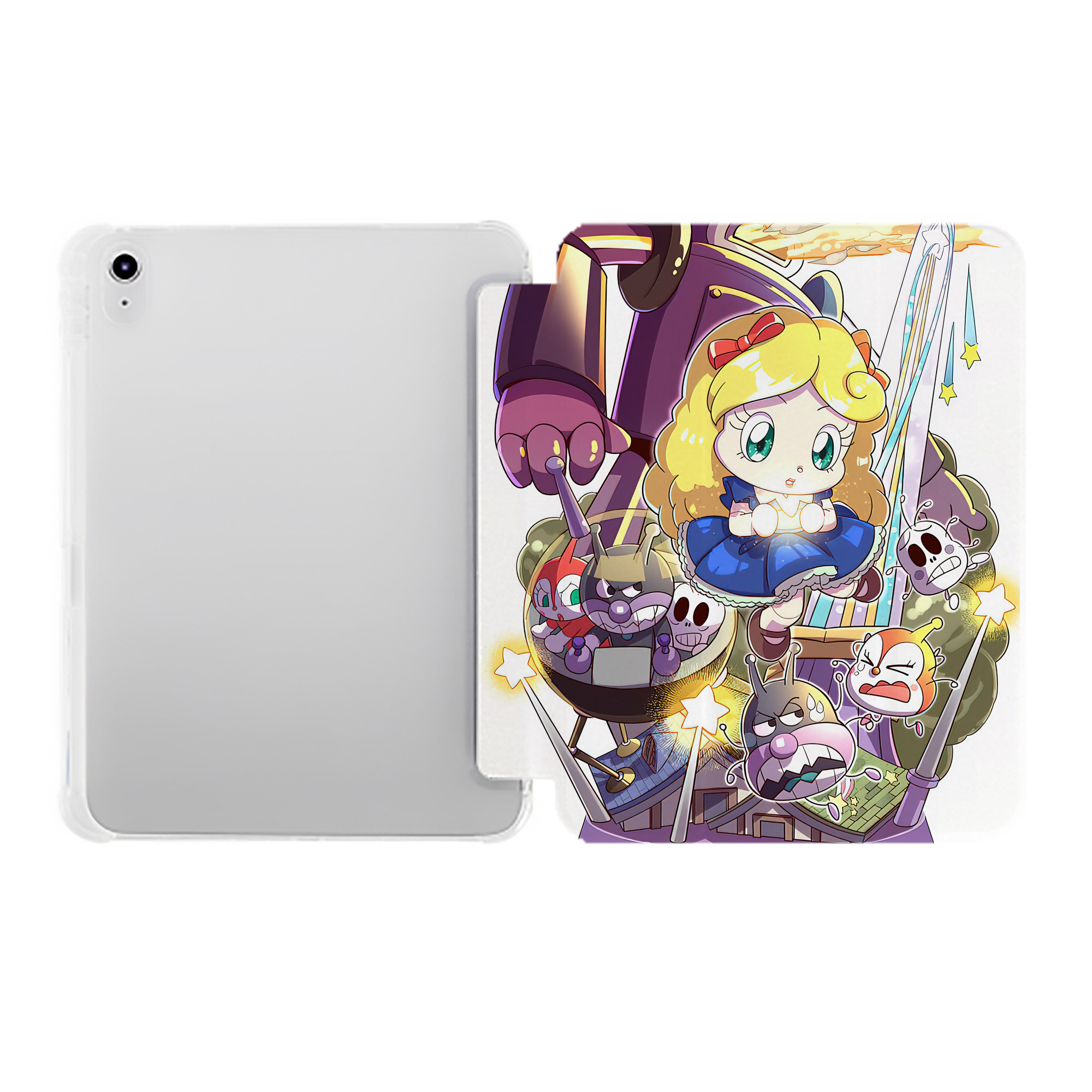 （画像用） アンパンマン Anpanman IPad ケース ペン収納付き 三つ折りスタンド PUレザー×シリコン 対応機種9.5/10.5/10.9インチ